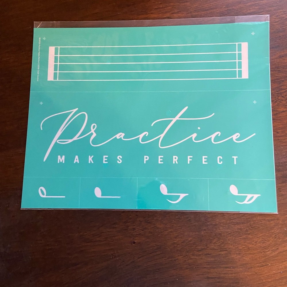 Chalk Couture size B transfer, size B. Practice makes Perfect.
